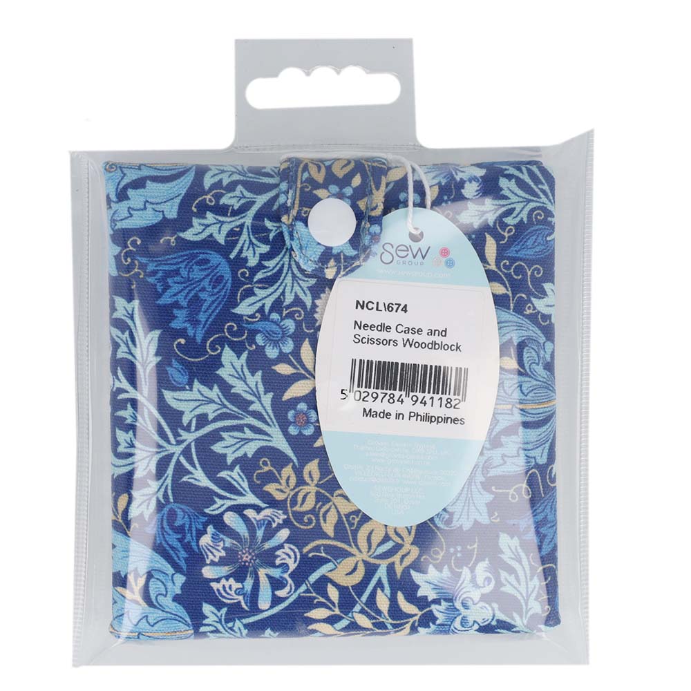 Hobby Gift Create Needle and Scissor Case "Floral Woodblock"