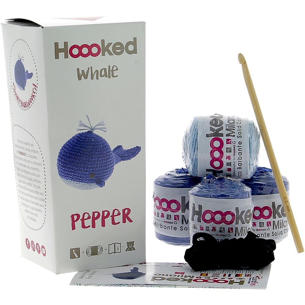 Hoooked Crocheted Amigurumi "Pepper" Whale Kit