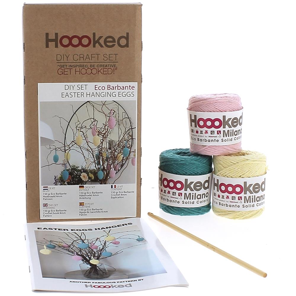Hoooked Crocheted Amigurumi "Easter Hanging Eggs"  Kit