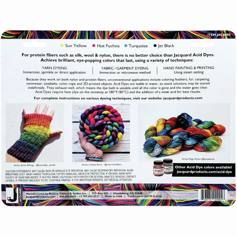 Jacquard Acid Dye 4-Colour Set with Citric Acid