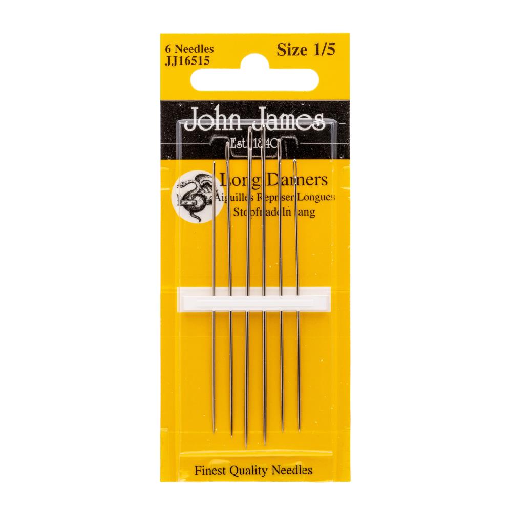 John James Sewing Needles Long Darners Sizes 1-5