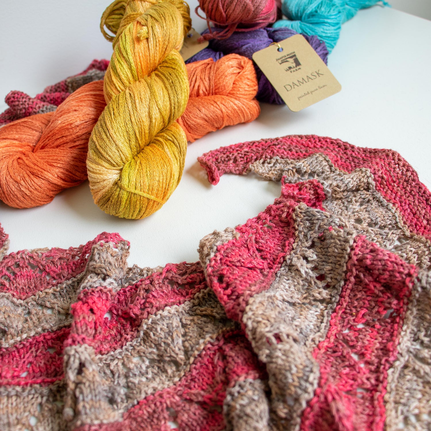 Browse our range of the exquisite Juniper Moon yarn "Damask".