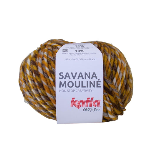 Katia Savana Mouliné 203 Ochre, Brown, Grey