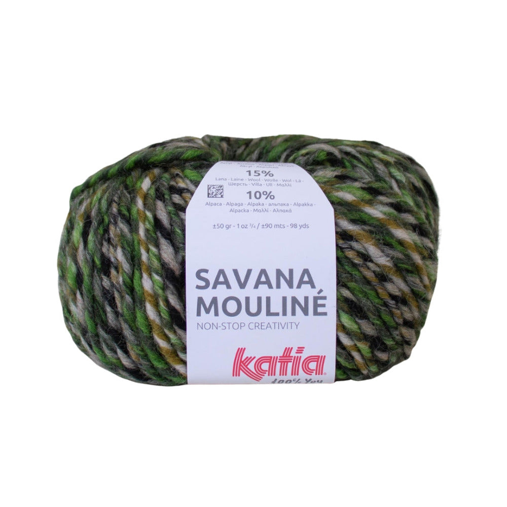 Katia Savana Mouliné 204 Green, Yellow Green, Grey