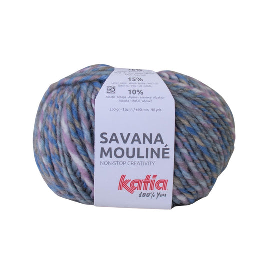 Katia Savana Mouliné 207 Beige, Light Lilac, Pastel Blue