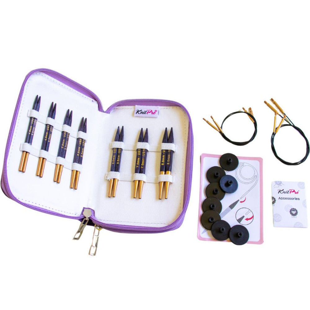 KnitPro "J'Adore" Cubics Delux Interchangeable Circular Knitting Needle Set - Short (10cm)
