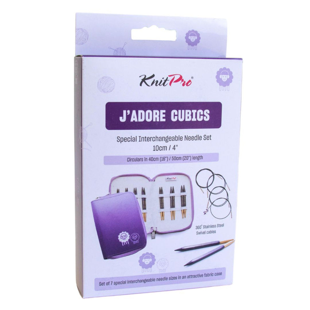 KnitPro "J'Adore" Cubics Delux Interchangeable Circular Knitting Needle Set - Short (10cm)