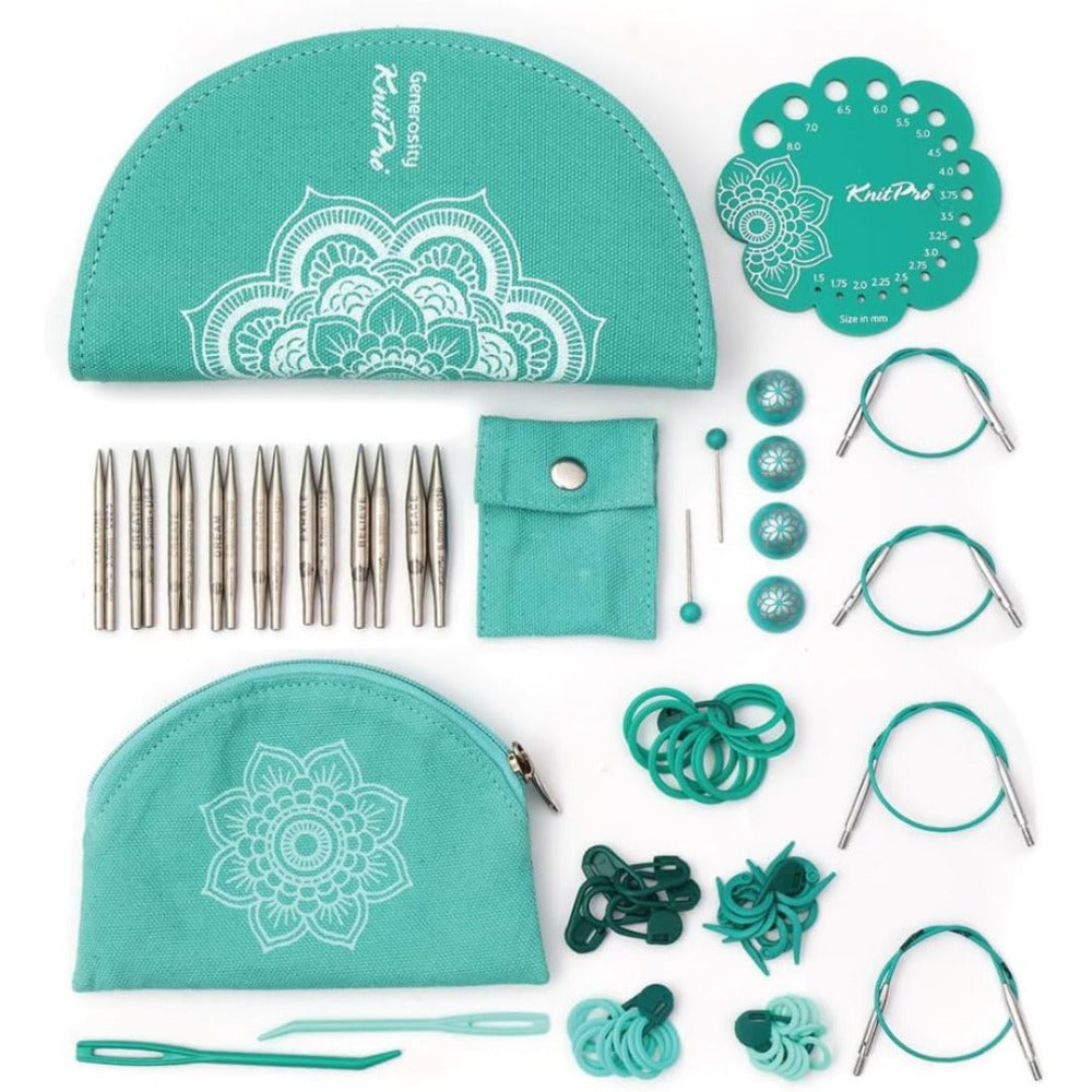 KnitPro The Mindful Collection "Generosity" Set of 8 Interchangeable Circular Knitting Needles - 5cm, plus Accessories