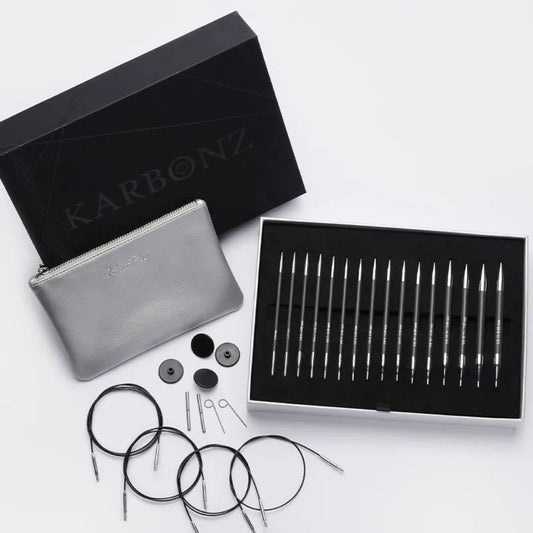 KnitPro Karbonz Interchangeable Circular Knitting Needles "Box of Joy" Set