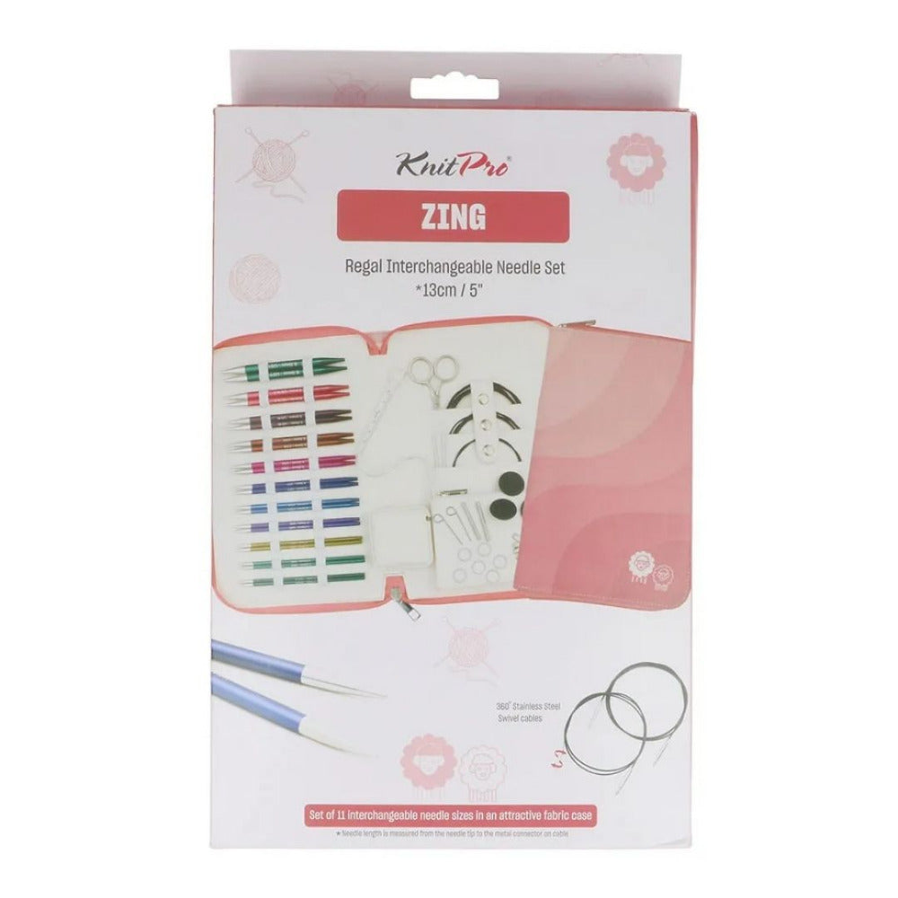 KnitPro Zing Regal Interchangeable Knitting Needle Set - 13cm 