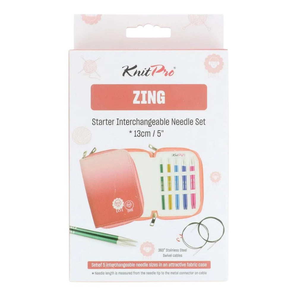 KnitPro Zing Starter Interchangeable Knitting Needle Set - 13cm