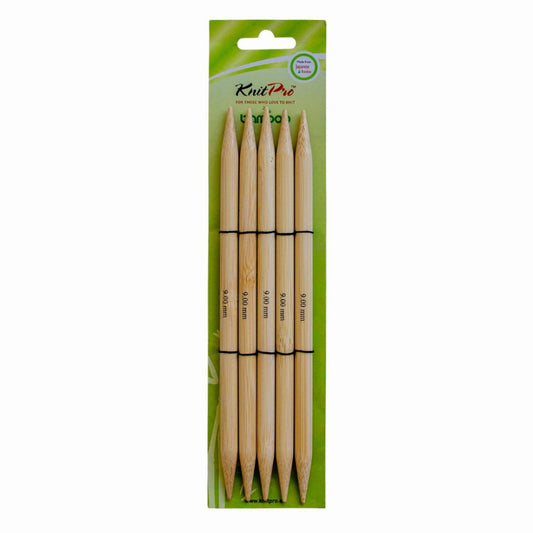 KnitPro Bamboo Double Pointed Knitting Needles 9.0mm/20cm