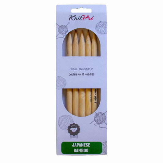 KnitPro Bamboo Double Pointed Knitting Needles 10.0mm/20cm