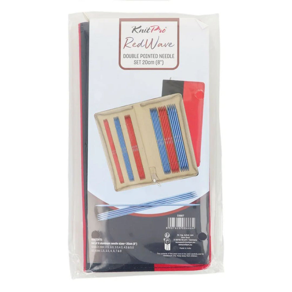 KnitPro Red Waves Double Pointed Knitting Needle Set 20cm