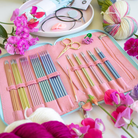 KnitPro "Sweet Affair" Interchangeable Circular and Double Pointed Knitting Needle and Yarn Deluxe Set