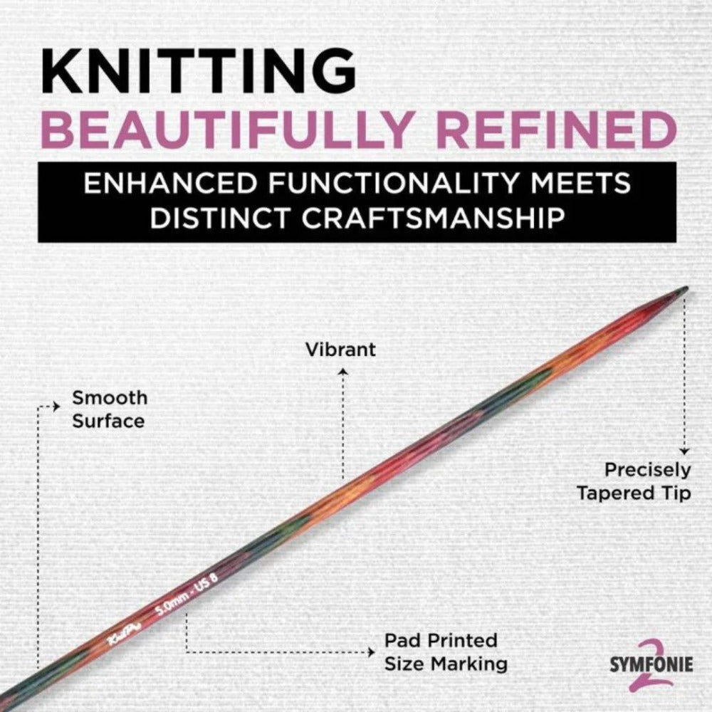 KnitPro Symfonie #2 Single Point Straight Knitting Needles 5mm/25cm
