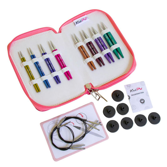 KnitPro Zing Interchangeable Circular Knitting Needle Deluxe Set, 10cm long