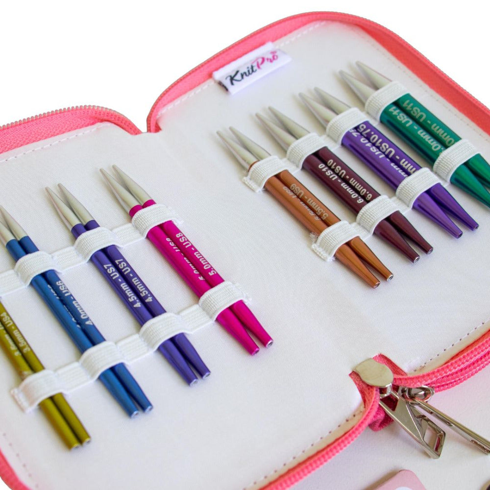 KnitPro Zing Interchangeable Circular Knitting Needle Deluxe Set, 10cm long