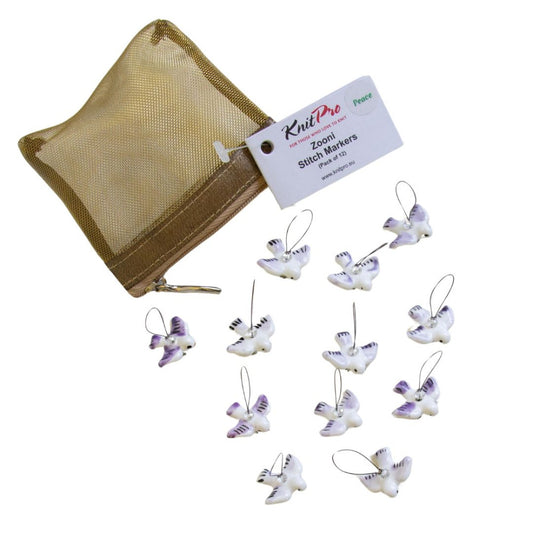 KnitPro 11255 Zoonie Stitch Marker Peace Doves Pack of 12