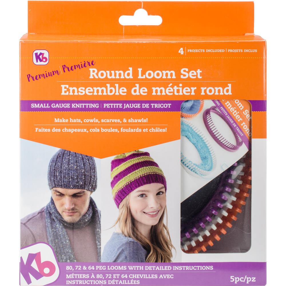 Authentic Knitting Board Premium Round Three Loom Set - Fine Yarn