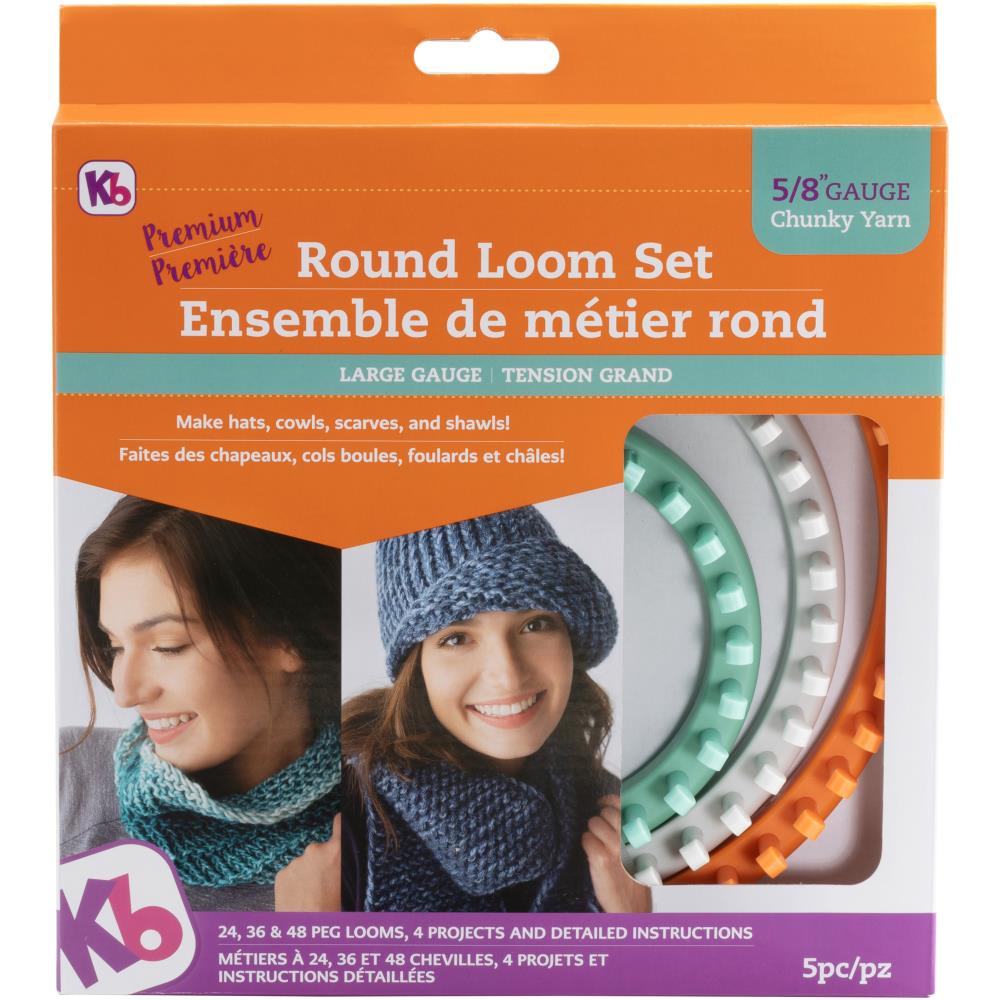 Authentic Knitting Board Premium Round Three Loom Set - Chunky Yarn