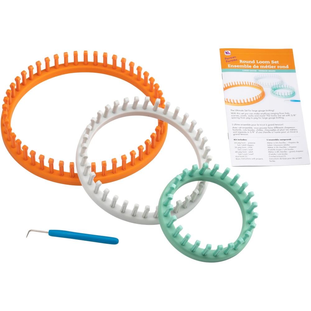 Authentic Knitting Board Premium Round Three Loom Set - Chunky Yarn