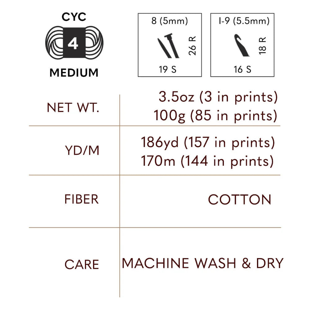 Lion Brand Pima Cotton 503 Pink Mist Specifications