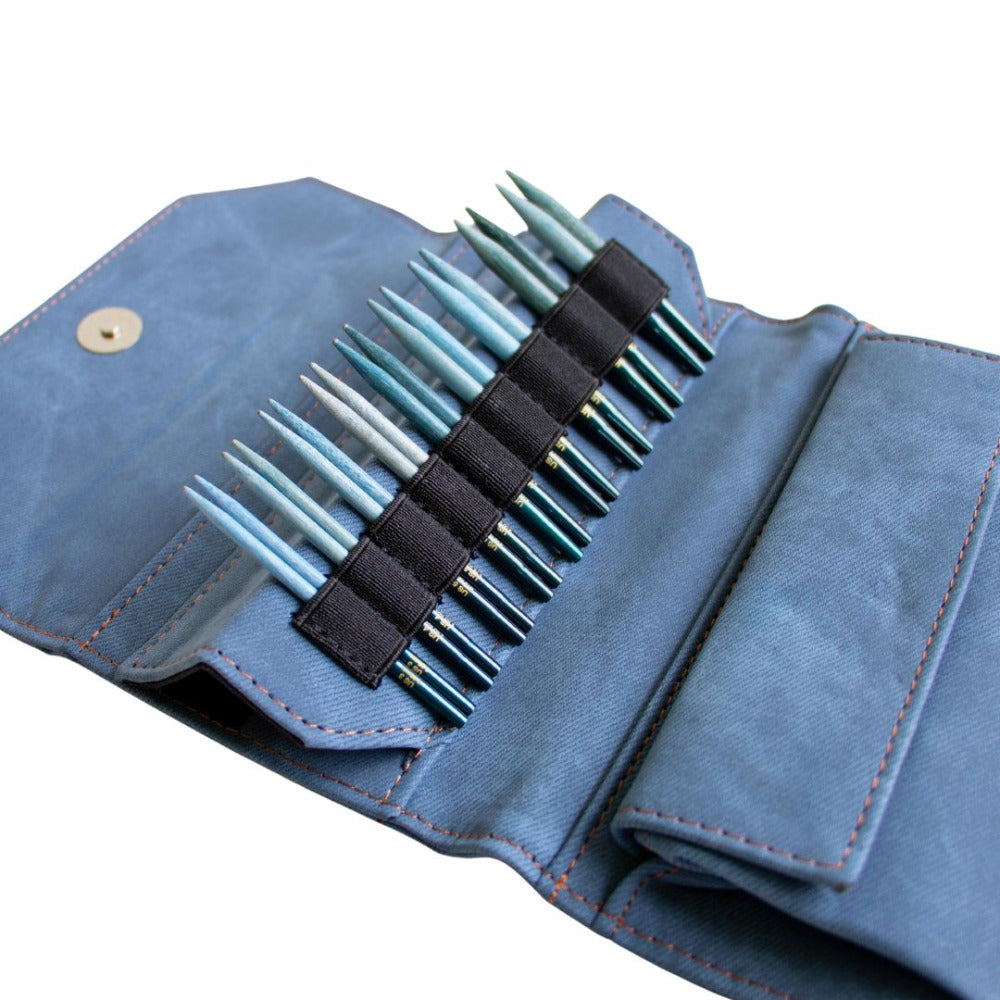 LYKKE 3.5 inch (8.89cm) Indigo Interchangeable Birchwood Knitting Needle Set