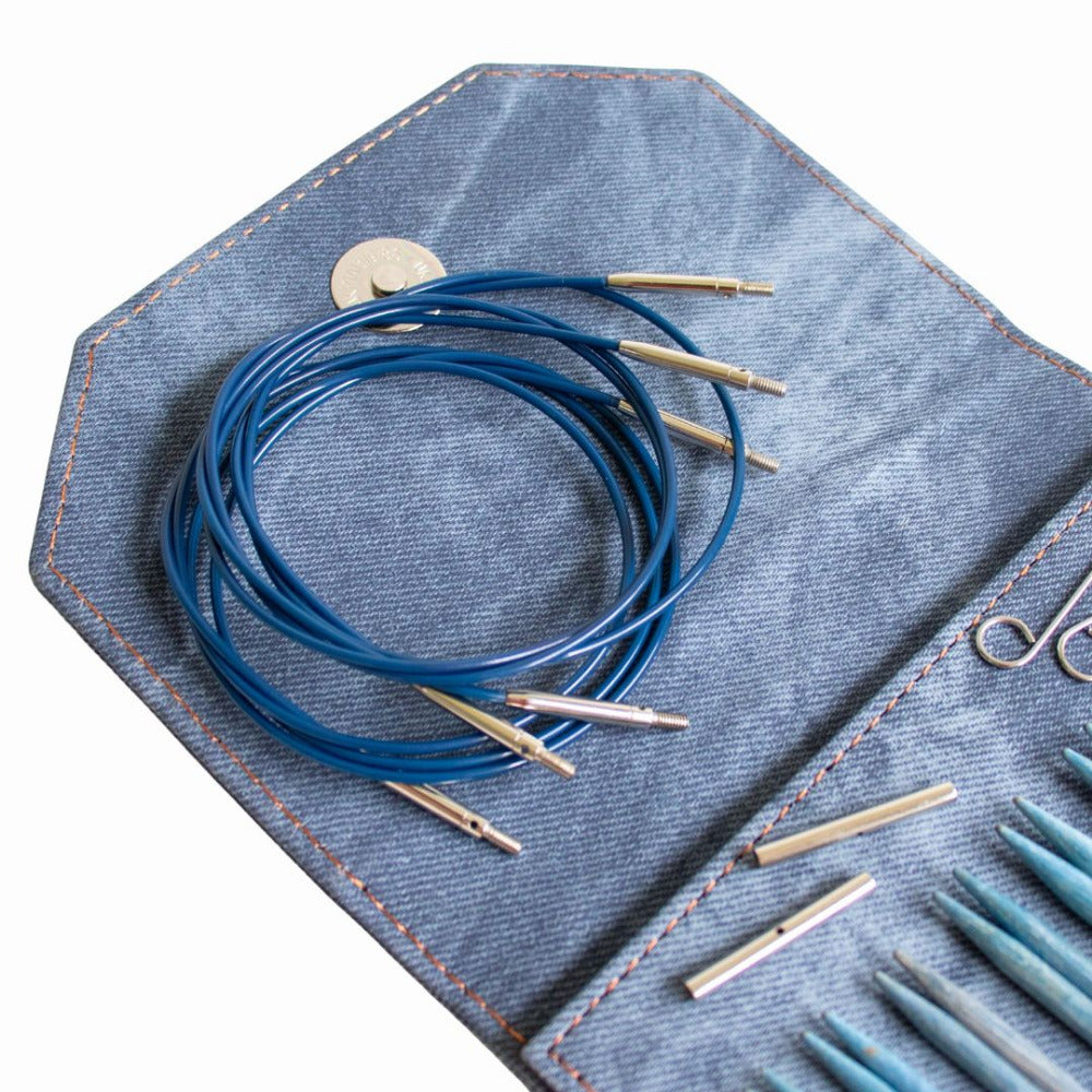 LYKKE 5 inch (12.7cm) Starter Indigo Interchangeable Circular Birchwood Knitting Needle 
