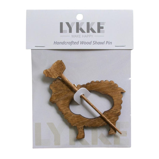 LYKKE Mango-Wood Sheep Shawl Pin