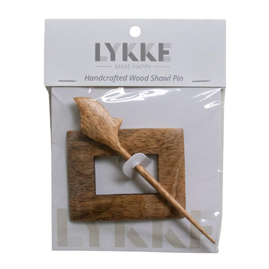 LYKKE Mango-Wood Rectangle Shawl Pin