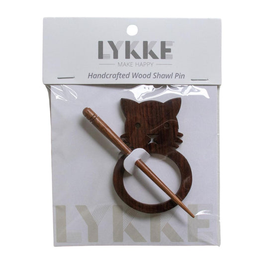 LYKKE Rosewood Cat Shawl Pin