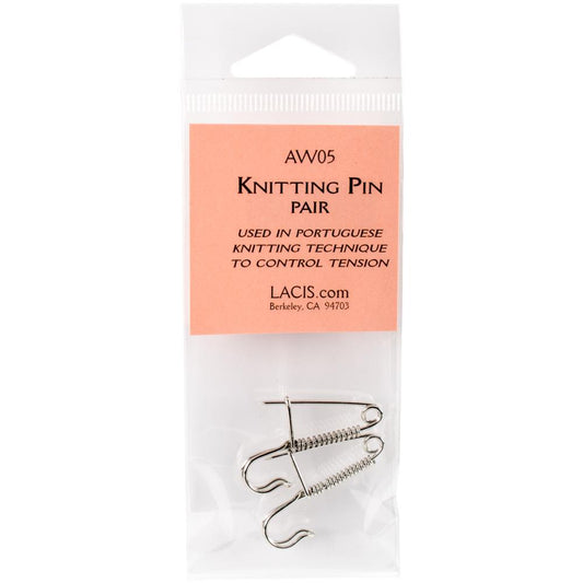 Lacis Pair of Knitting Pins Silver Finish