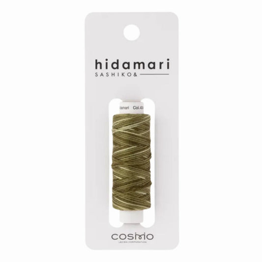 Cosmo "Hidamari" Sashiko Thread Colour 404 Green Multi