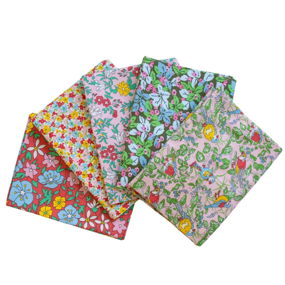 Liberty Fat Quarter Lasenby Cotton 5 Piece Bundle "Hillside Adventure"