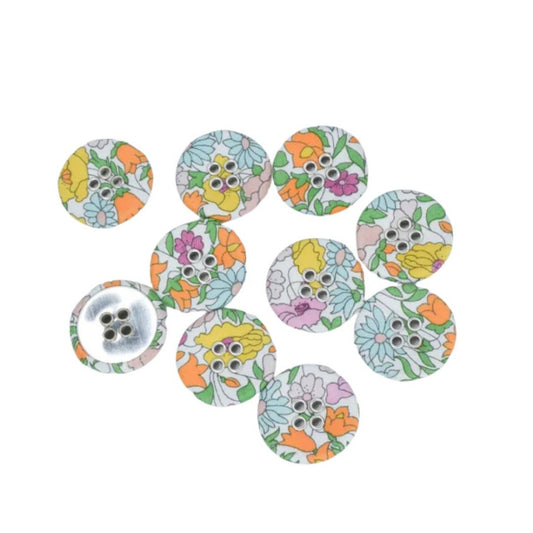 Liberty of London 22mm Two Hole Button - Poppy Forest, Set of 10