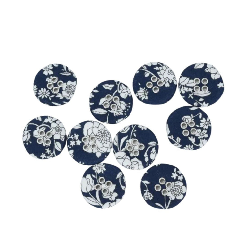 Liberty of London 22mm Two Hole Button - Summer Blooms, Set of 10
