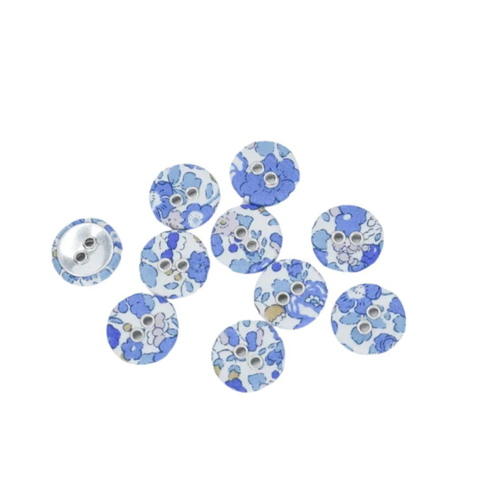 Liberty of London 16mm Two Hole Button - Betsy Ann Blue, Set of 10