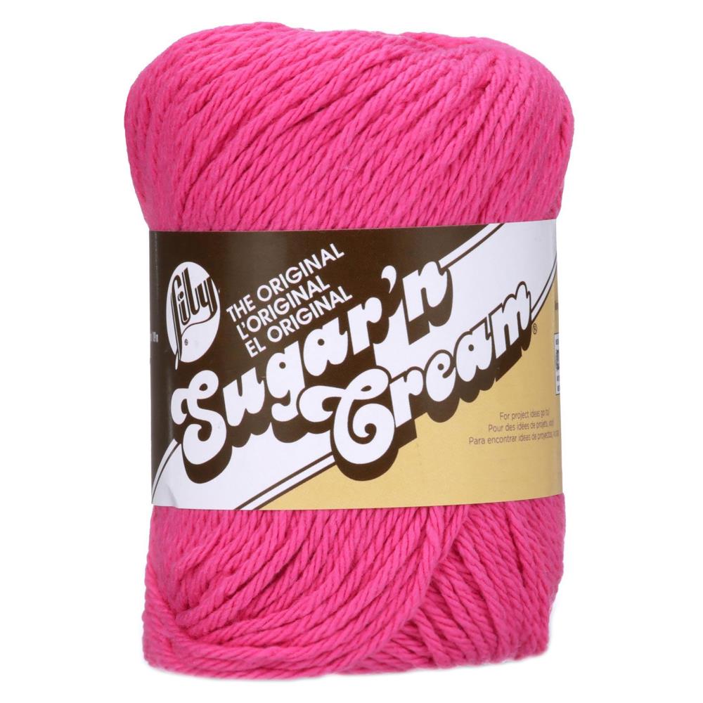 Lily Sugar 'n Cream 10 Ply Solids Hot Pink