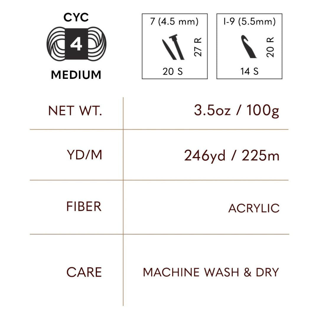 LIon Brand Yarn specifiactions