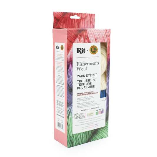 Fisherman's Wool Yarn Dye Rit Kit - Kelly Green, Petal Pink, Purple