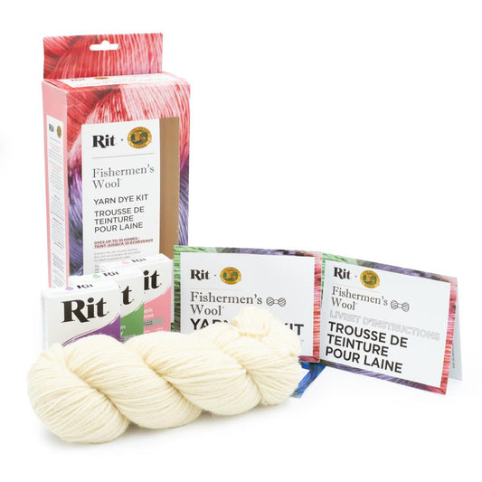 Fisherman's Wool Yarn Dye Rit Kit - Kelly Green, Petal Pink, Purple