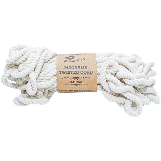 Little Birdie Macrame Twisted Cord Natural 7mm