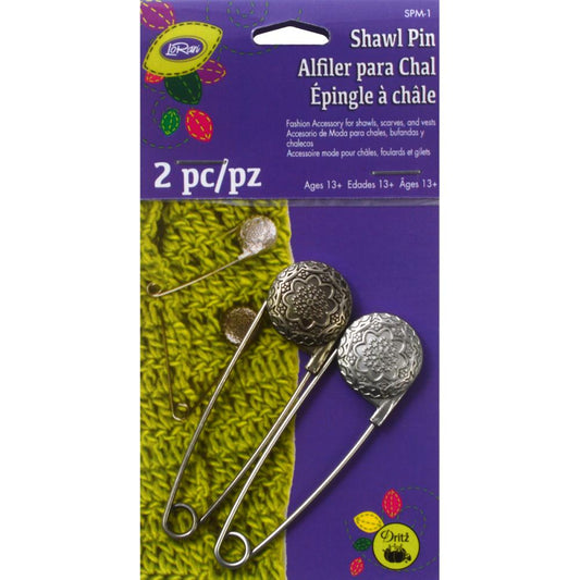 Set of Two "Vintage Flower" Shawl Pin