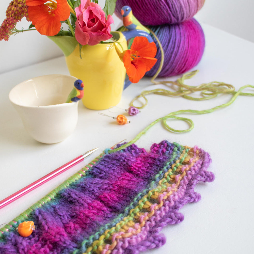 Louisa Harding Amitola Grande 12 Ply 551 Amour in The Keiko Shawl
