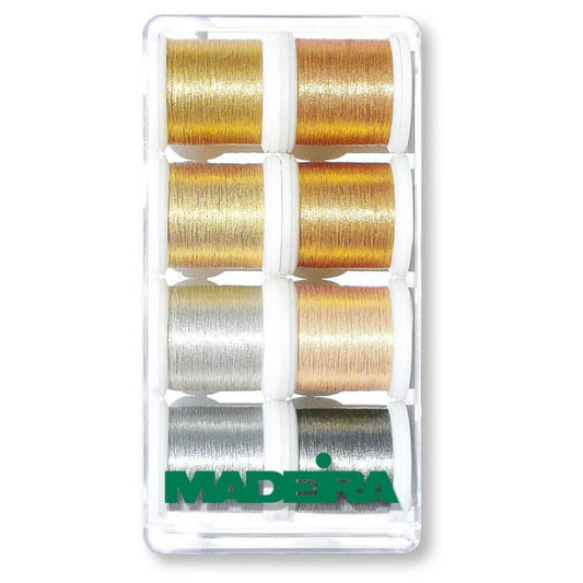 Madeira Metallic Embroidery Thread Eight Spool Set Smooth