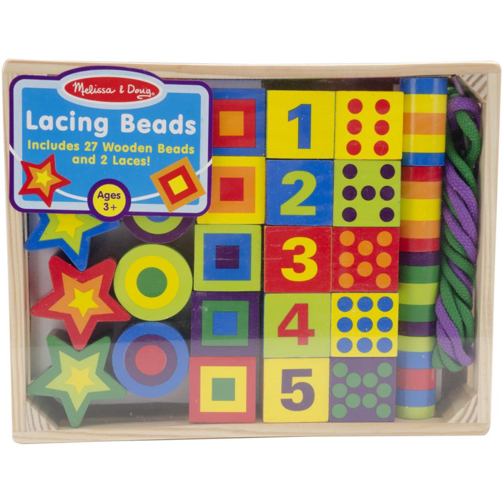 Melissa and Doug Delux Wooden Lacing Beads
