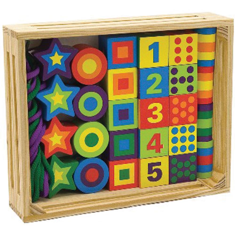Melissa and Doug Delux Wooden Lacing Beads