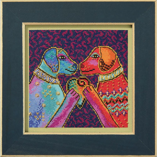 Mill Hill LB14-2512 Laurel Burch Heartfelt Dogs Counted Cross Stitch Kit
