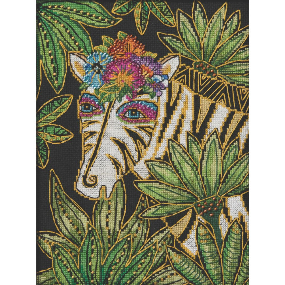 Mill Hill LB30-2614 Zebra Counted Cross Stitch and Beaded Kit